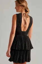Chloe Lurex Dress - Black - Image 2