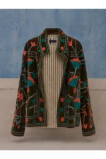 Brown-Green Velvet Capsule Jacket