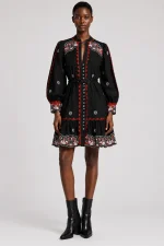 Gunilla Dress - Onyx Black With Papyrus