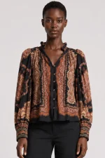 Isolde Top - Onyx Black With Rust