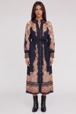 Lumi Dress - Onyx Black With Rust - Image 2