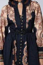 Lumi Dress - Onyx Black With Rust - Image 3