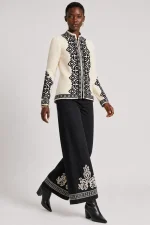 Norlandia Cardigan - Vanilla With Onyx Black - Image 2