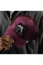 Baseball Cap Velour Legend Unicorn - Maroon - Image 4