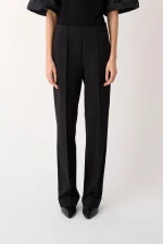Straight Leg Trousers In Milan Stitch - Nero - Image 2