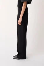 Straight Leg Trousers In Milan Stitch - Nero - Image 3