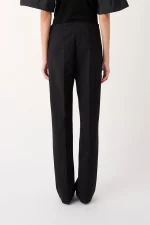 Straight Leg Trousers In Milan Stitch - Nero - Image 4