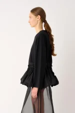 Jacket With Taffeta Insert At The Bottom - Nero - Image 2