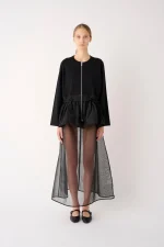 Jacket With Taffeta Insert At The Bottom - Nero - Image 4