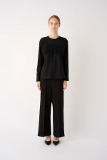 Straight Line Trousers In Scuba Fabric - Nero