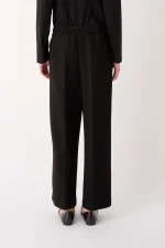 Straight Line Trousers In Scuba Fabric - Nero - Image 4