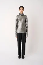 Laminated T-Shirt - Argento