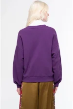 Old-School Sweater - Cotton - Purple - Image 2