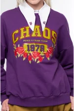 Old-School Sweater - Cotton - Purple - Image 4