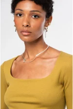 Joy Top - Rib - Olive - Image 3