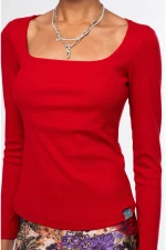 Joy Top - Rib - Red - Image 2
