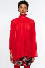 Sheer Blouse - Red