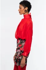 Sheer Blouse - Red - Image 3