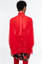 Sheer Blouse - Red - Image 8